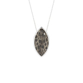 natural petoskey marquise shape pendant necklace
