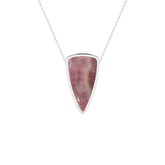 natural rhodochrosite bullet shape pendant necklace