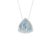 natural rainbow-moonstone trillion shape pendant necklace