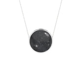 natural shungite round shape pendant necklace