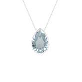 natural aquamarine pear shape pendant necklace