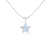 natural rainbow-moonstone star shape pendant necklace