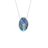 natural blue-moonstone oval shape pendant necklace