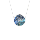 natural blue-moonstone round shape pendant necklace