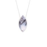 natural dendritic-opal marquise shape pendant necklace