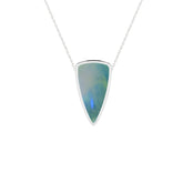 natural green-moonstone bullet shape pendant necklace