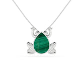 natural malachite frog shape pendant necklace