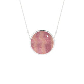 natural rhodochrosite round shape pendant necklace