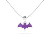 natural amethyst bat shape pendant necklace