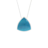 natural turquoise trillion shape pendant necklace