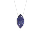 natural lapis-lazuli marquise shape pendant necklace
