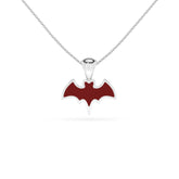 natural red-garnet bat shape pendant necklace