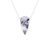 natural dendritic-opal bullet shape pendant necklace