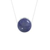 natural lapis-lazuli round shape pendant necklace