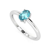 paraiba apatite oval cut stackable prong-set ring