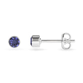 natural iolite round shape stud earrings