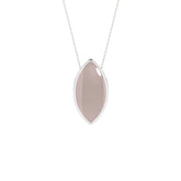 natural rose-quartz marquise shape pendant necklace