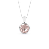 natural rose-quartz round shape pendant necklace