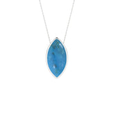 natural turquoise marquise shape pendant necklace