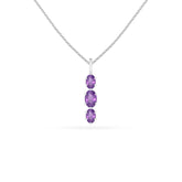 natural amethyst oval shape pendant necklace