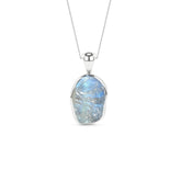 natural rainbow-moonstone rough shape pendant necklace