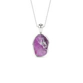 natural amethyst rough shape pendant necklace