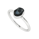 geode rough shape stackable bezel-set ring