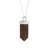 natural smoky-quartz pentagon shape pendant necklace