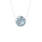 natural aquamarine round shape pendant necklace