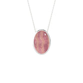 natural rhodochrosite oval shape pendant necklace