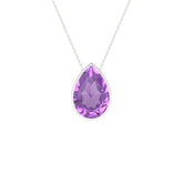 natural amethyst pear shape pendant necklace