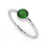 chrome diopside round cut stackable bezel-set ring