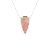 natural rose-quartz bullet shape pendant necklace