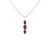 natural red-garnet oval shape pendant necklace