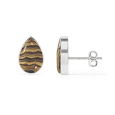 natural schalenblende pear shape stud earrings