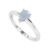 rainbow moonstone pear cab stackable prong-set ring