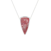 natural pink-moonstone bullet shape pendant necklace