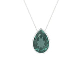 natural green-tourmaline pear shape pendant necklace