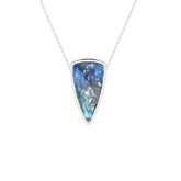 natural blue-moonstone bullet shape pendant necklace