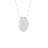 natural ethiopian-opal oval shape pendant necklace