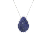 natural lapis-lazuli pear shape pendant necklace