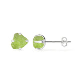 natural peridot rough shape stud earrings