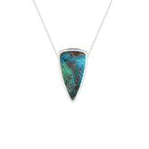 natural chrysocolla bullet shape pendant necklace