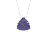 natural lapis-lazuli trillion shape pendant necklace