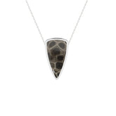 natural petoskey bullet shape pendant necklace