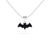 natural black-tourmaline bat shape pendant necklace