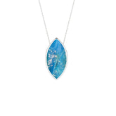 natural peruvian-opal marquise shape pendant necklace