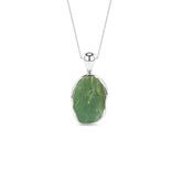natural green-tourmaline rough shape pendant necklace