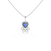 natural labradorite paw shape pendant necklace