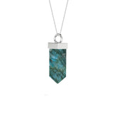 natural labradorite pentagon shape pendant necklace